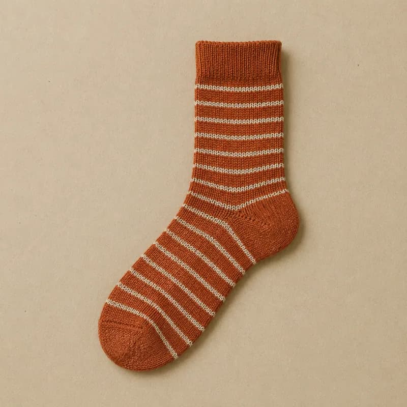 Rust, cream stripes, laid flat